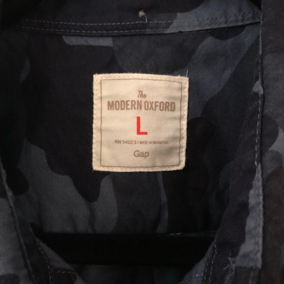 Blue Camo Button Down Shirt - Picture 3 of 3